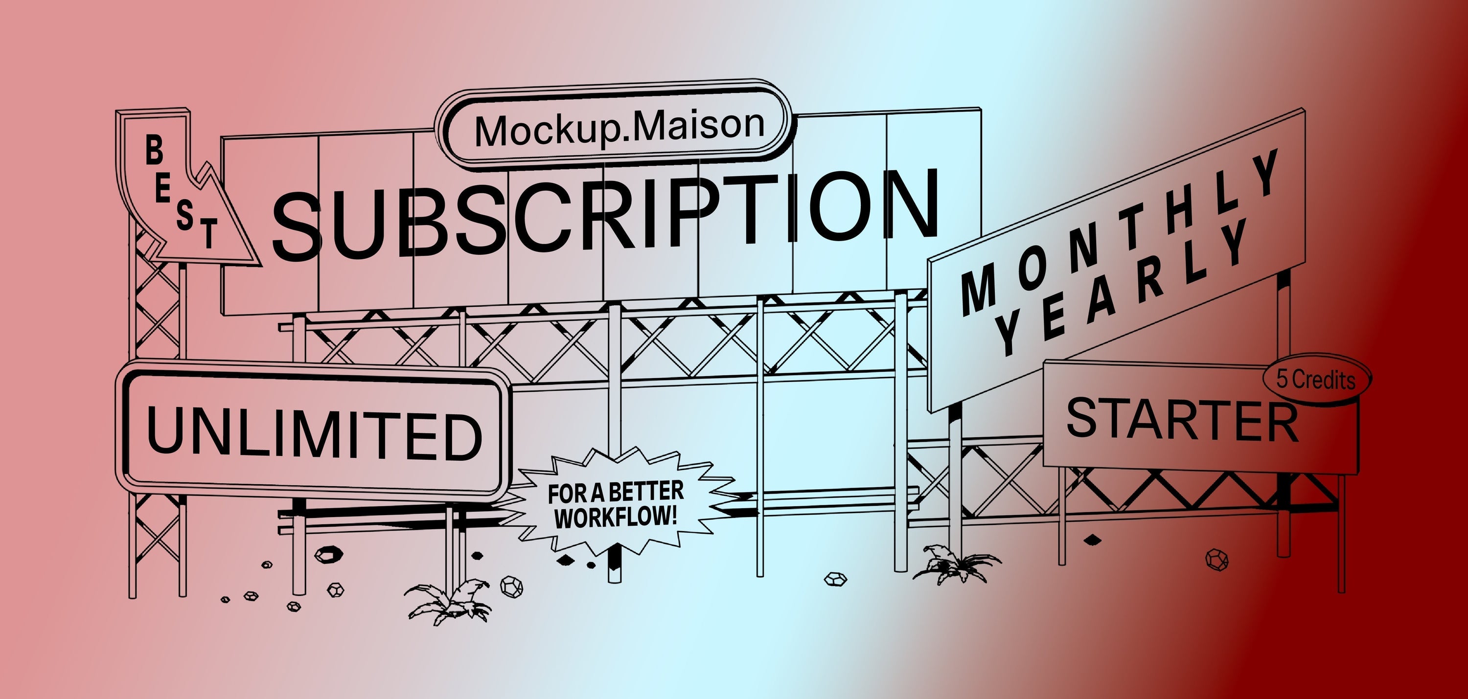 ockup subscription overview with Unlimited and Starter plans