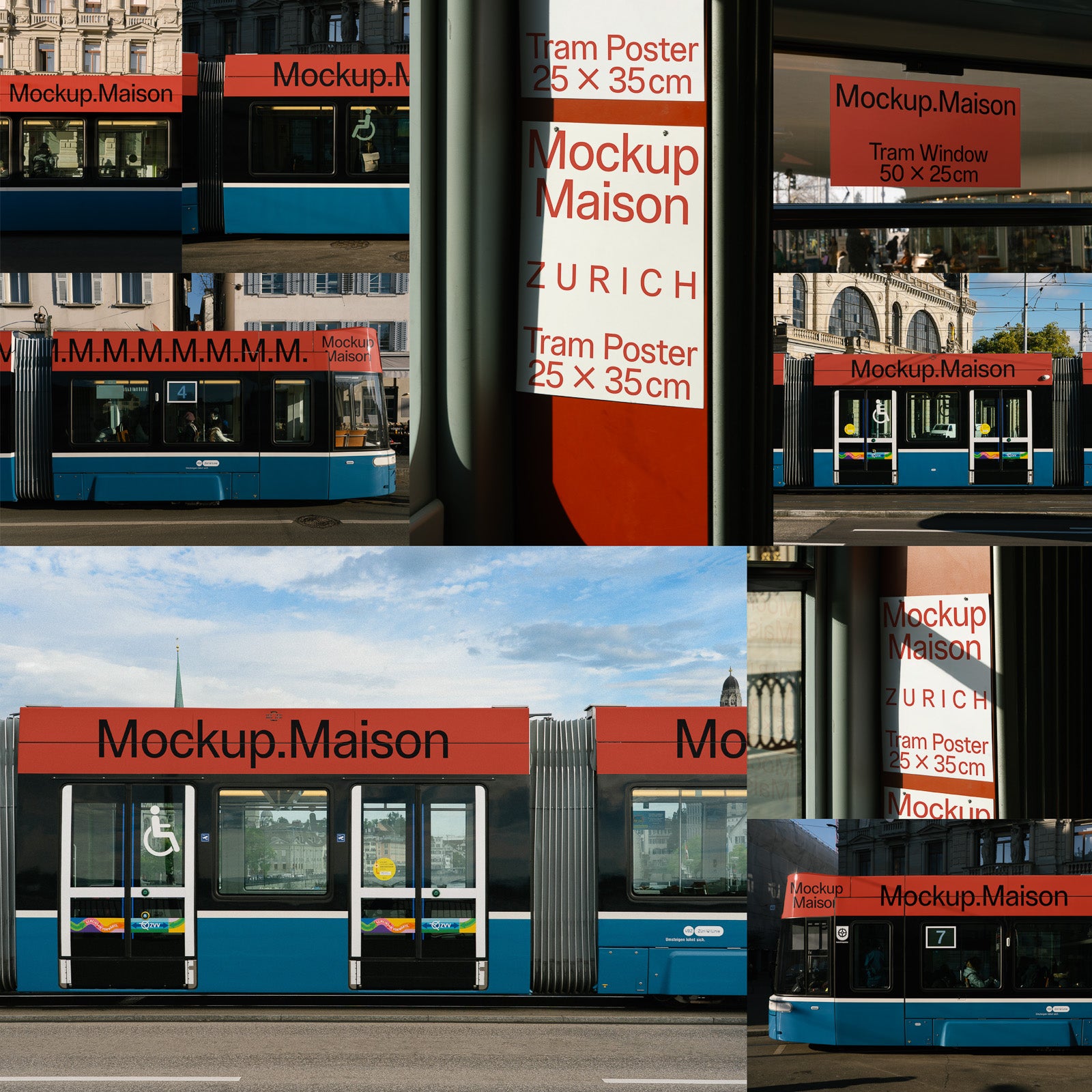 Zurich Trams Collection – 9 Mockups